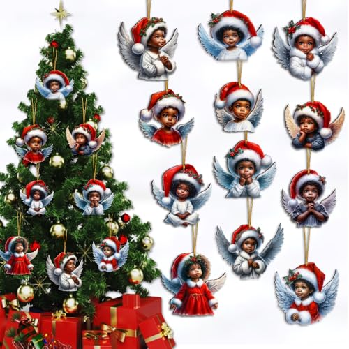 15pcs African American Black Angel Ornaments (15 Count)