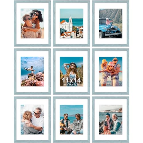 11x14 Picture Frames Set of 9 for Wall Mounting (9 Count)