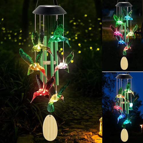 Hummingbird Solar Wind Chimes Outdoor