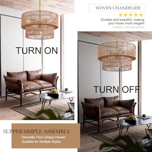17.72" Boho Chandelier Light Fixture