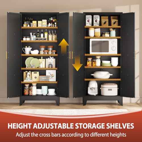75" H Tall Kitchen Storage Cabinet with Doors