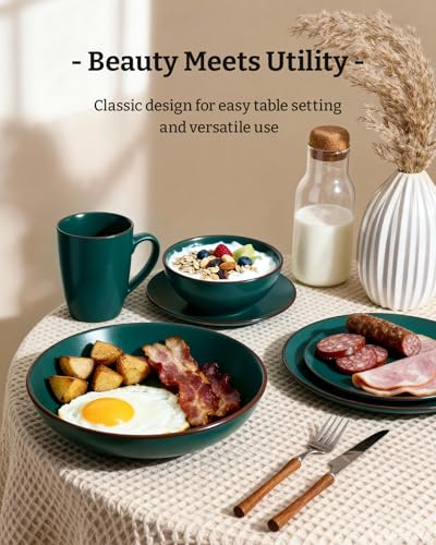 Venus Stoneware Dinnerware Sets with Pasta Bowls (16 Count)