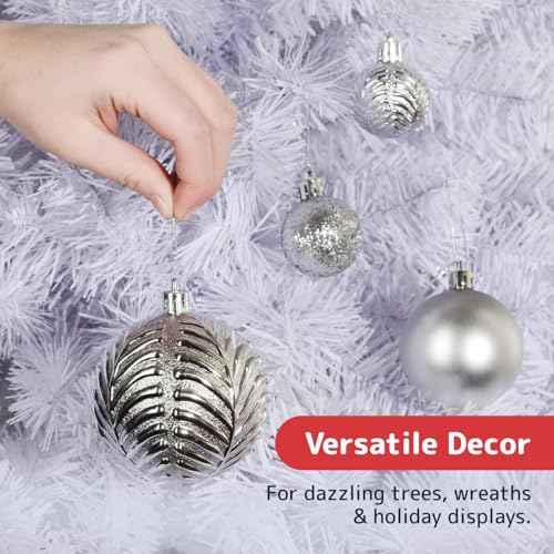 36pc Silver Christmas Ornaments Set