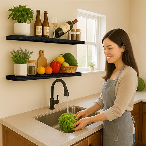 Wood Floating Shelves for Wall 42 inch Set of 2