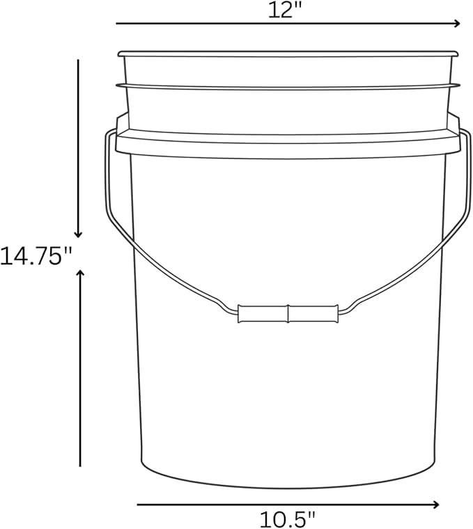 House Naturals Food Grade 5 Gallon Pink Bucket Container- Made in USA. Bucket only, no lid.