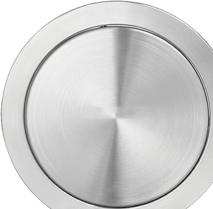 Trash Can Lid Countertop Built-in Trash Bin Balance Flap Cover Degree Rotation Stainless Steel Garbage Can Lid Waste Chute Swing Cover-Round