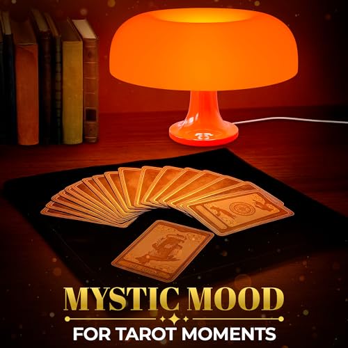 Orange Mushroom Table Lamp for Bedroom; ABS + PVC Build