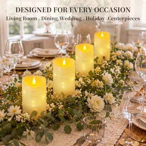 Flameless Candles with String Lights (2 Count)