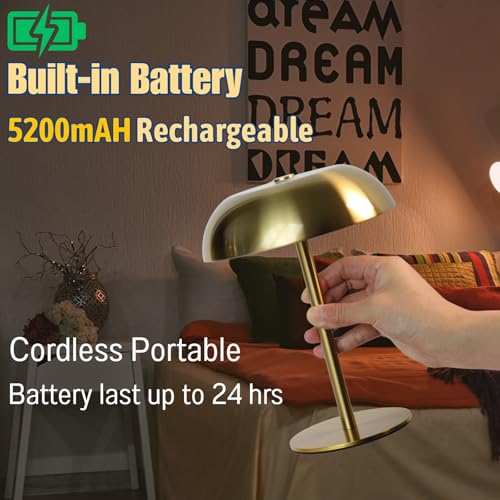 Cordless LED Mushroom Table Lamp