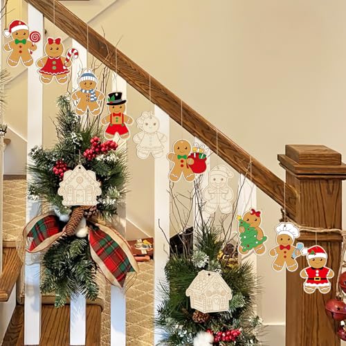 36PCS Wooden Christmas Ornaments to Paint (36 Count)