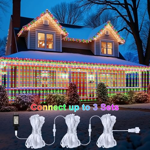 600 LED Curtain Lights 20Ftx10Ft Dual Color Changing Lights with Remote (600 Count)