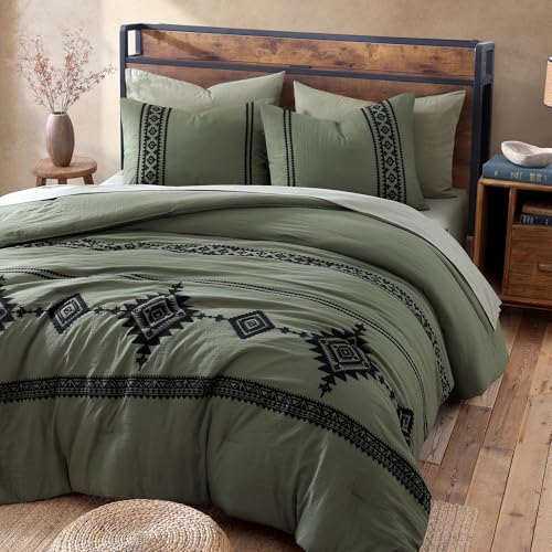 Embroidery Full Size Comforter Set 7 Pieces Western Bed in a Bag