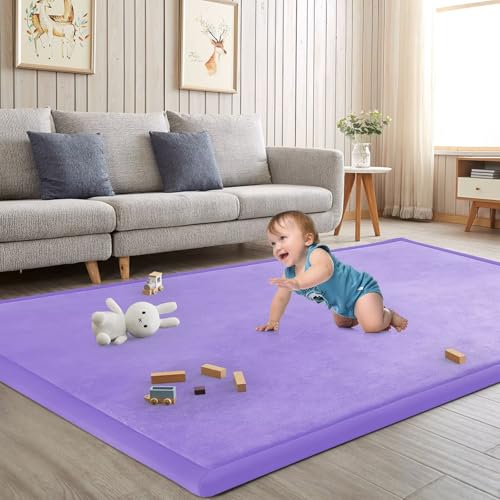 Baby Play Mat for Floor Nursery Muscle Mat Area Rug Playroom Rug 50"x50" Elastic Foam 1.3" Thick Crawling Mat for Babies
