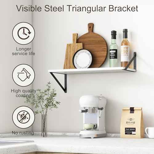Deep White Floating Shelves for Wall (2 Count)