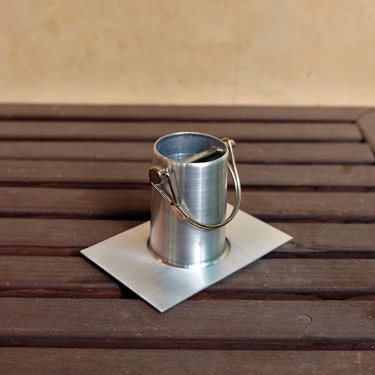 Nutshell Stores Medium Square Cups Rain Chain - Weathered Steel - 11 Feet
