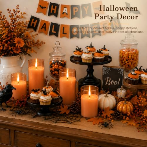 Orange Glass Flameless Candles