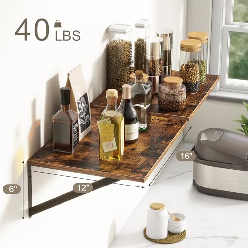 Deep Floating Shelves for Wall (2 Count)