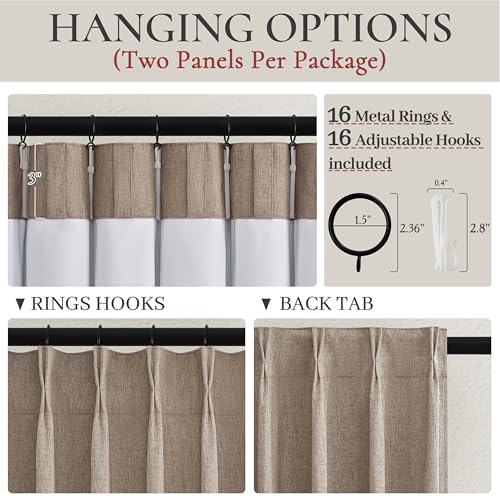 Dark Flax Primitive Heavy Curtain 120 Inch Long 2 Panels Burg (2 Count)
