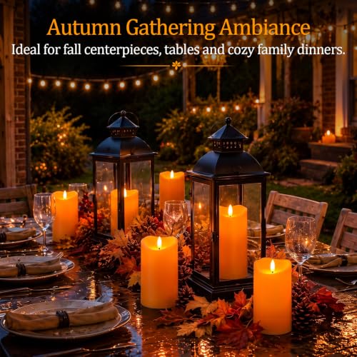 Halloween Orange Waterproof LED Candles (2 Count)