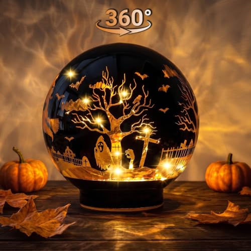 Halloween Decorations Rotating Lamp with Timer Halloween Figurine Light