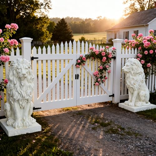Large Lion Statue Outdoor Guardian Garden Sculpture Royal Art Front Porch