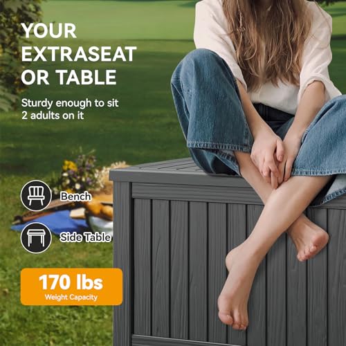 230 Gallon Outdoor Storage Box Waterproof Deck Box for Patio