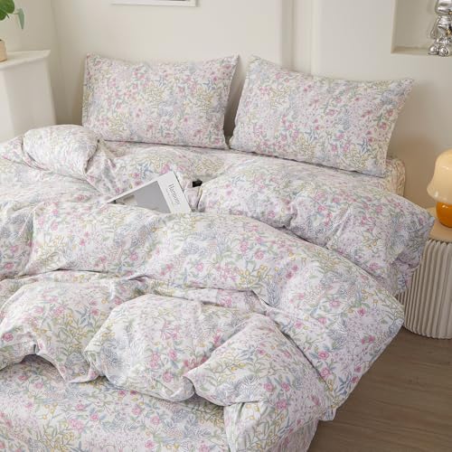 Botanical Floral Comforter Set Queen Aesthetic Cottagecore Bedding Set