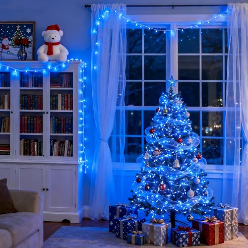 8 Modes 163 FT 500 LED Blue Christmas Lights Outdoor Waterproof (163 Foot)