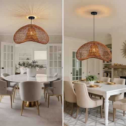 23.6" Rattan Pendant Light