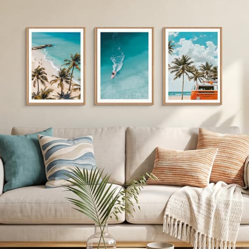 Nature Surfboard Beach Framed Canvas Wall Art