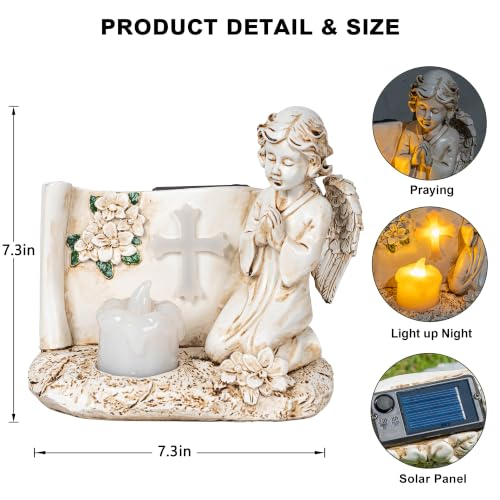 Solar Angel Statue Lights for Cemetery & Garden Memorial with LED Lights Gift for Loss of Loved