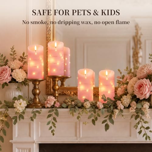Flameless Candles with String Lights (2 Count)