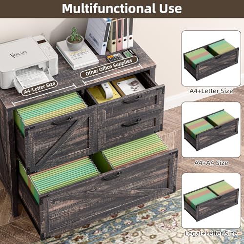 Lateral File Cabinet with 4 Drawers for Home Office