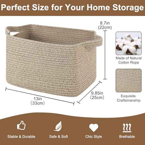 Storage Basket for Organizing 3 Pack (3 Count)
