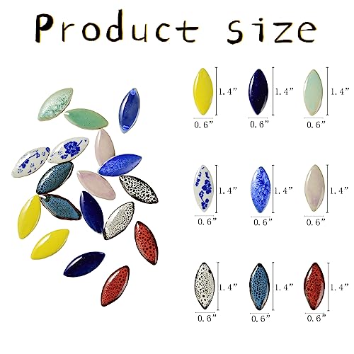 70 Pieces Petal Ceramic Tiles Mosaic Tiles