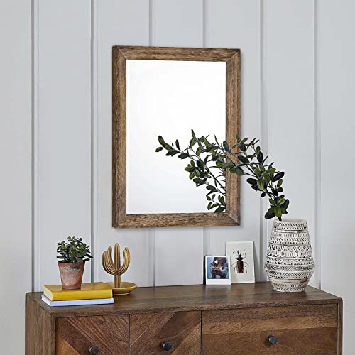Rustic Wood Mirror Rectangle Decorative Wall Mirrors with Frame