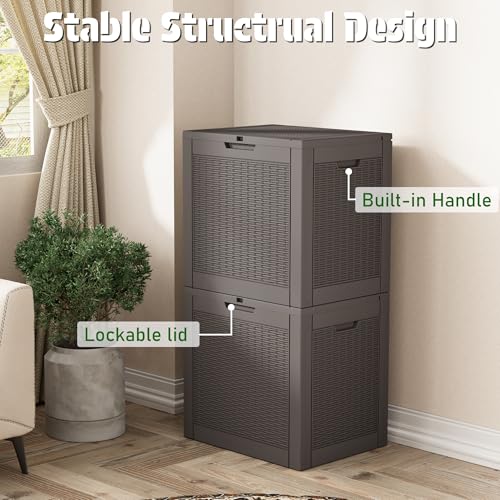 30 Gallon Outdoor Storage Box Waterproof Deck Box for Patio