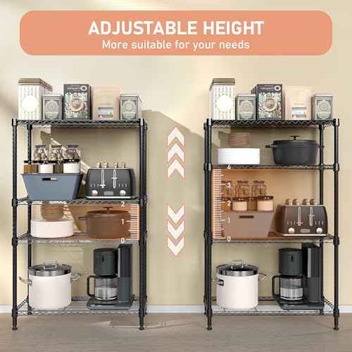 1400 lbs 4 Tier Storage Rack Metal Wire Shelving Unit (4 Count)