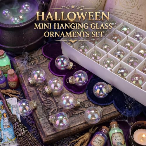 32 Pcs 1'' Mini Glass Halloween Ornament (32 Count)