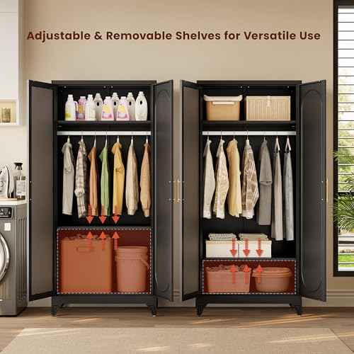 71" Tall Armoire Wardrobe Closet with Mirror
