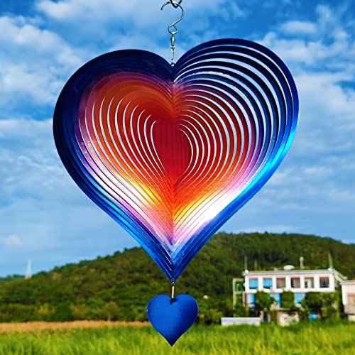 12in Heart Wind Spinner Outdoor Garden Decor Gifts for Mom Wife Women