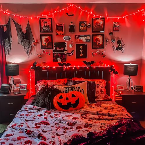 163 FT 500 LED Red Halloween String Lights Indoor Outdoor (163 Foot)