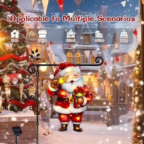 28x40 Solar Christmas Santa Garden Flag