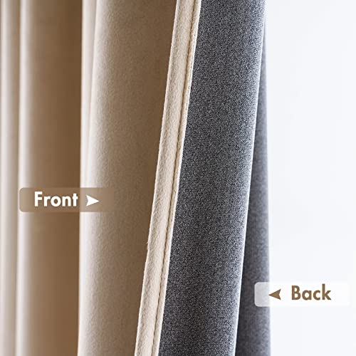 Camel Beige Blackout Velvet Curtains Drapes 63 Inch Long 52"x63" (2 Count)
