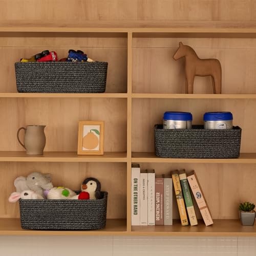 Large Shallow Organizing Baskets 15x11x5.1 Inches (4 Count)