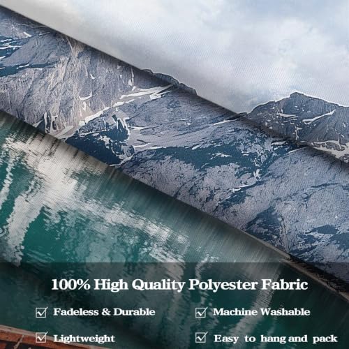 Nature Mountain Lake Boat Tapestry 60x44 Inch