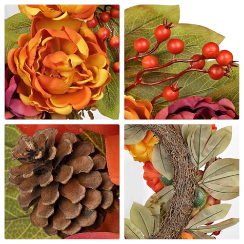Artificial Fall Wreath for Front Door