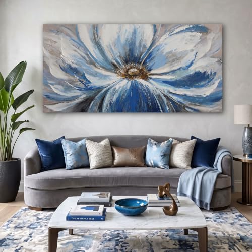 Large Blue Wall Art Framed
