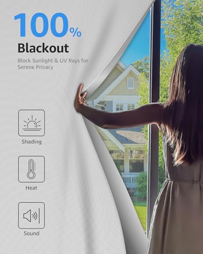 Blackout Curtains Portable 34”x60” No Drill Black Out Window Cover (2.83 Sq Ft)