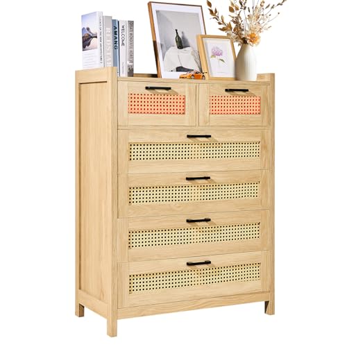 5 Drawer Rattan Dresser